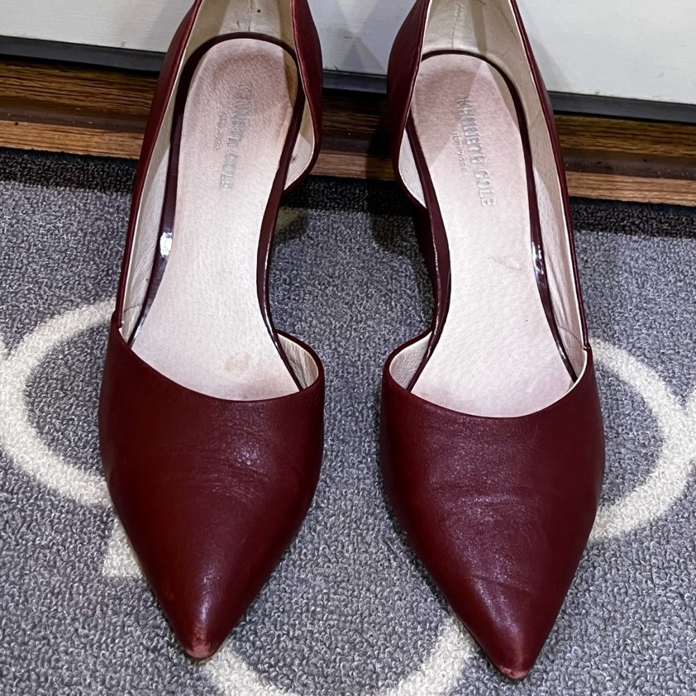 Kenneth Cole Women's Eltinn Wedge Pumps Burgandy Size 10
